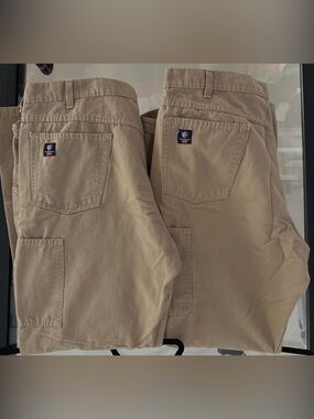 Men's Tyndale Flame Res. Tan Cargo Work Pants - Classic Straight Fit 38 x 32